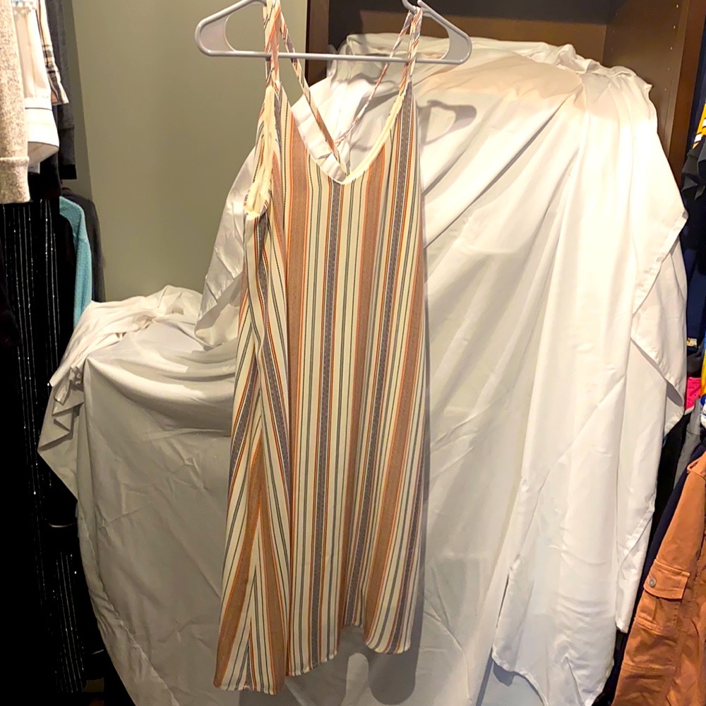 Off white/cream stripped sundress. light weight.